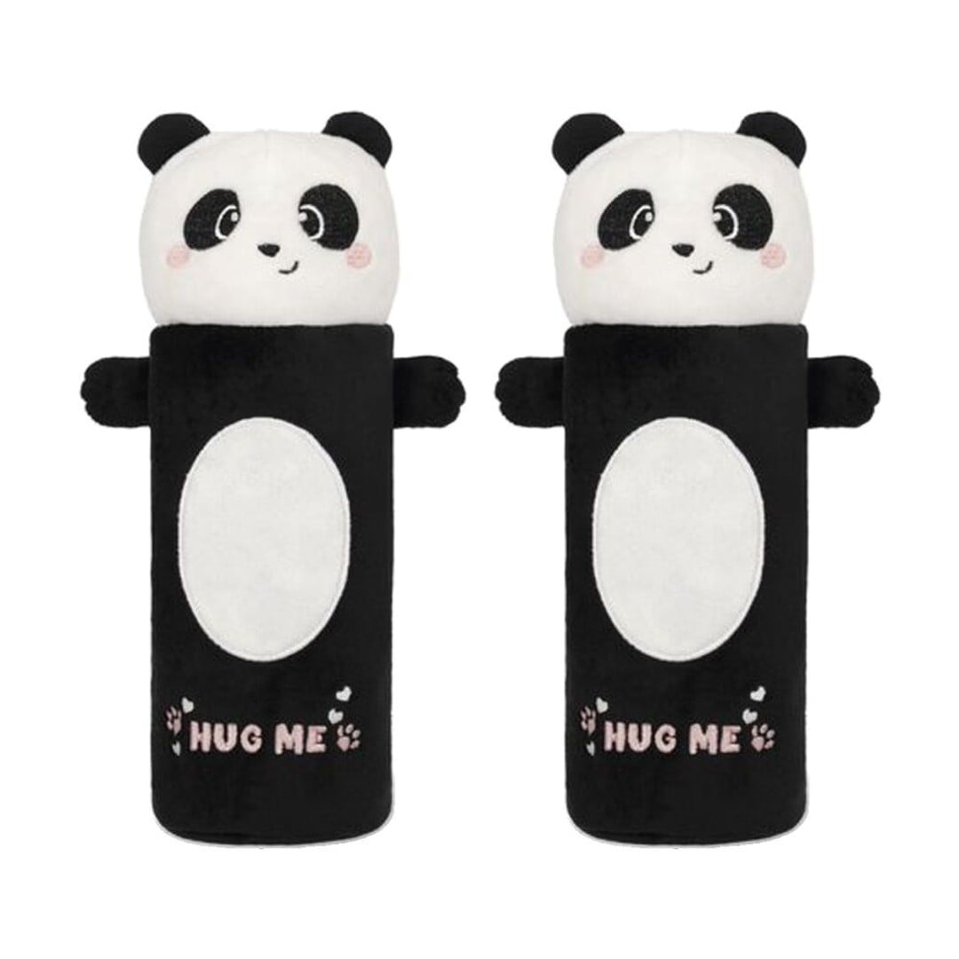 2PK Legami Plush Pencil Case Panda Theme Super Soft w/Zip Kids Stationery 3y+