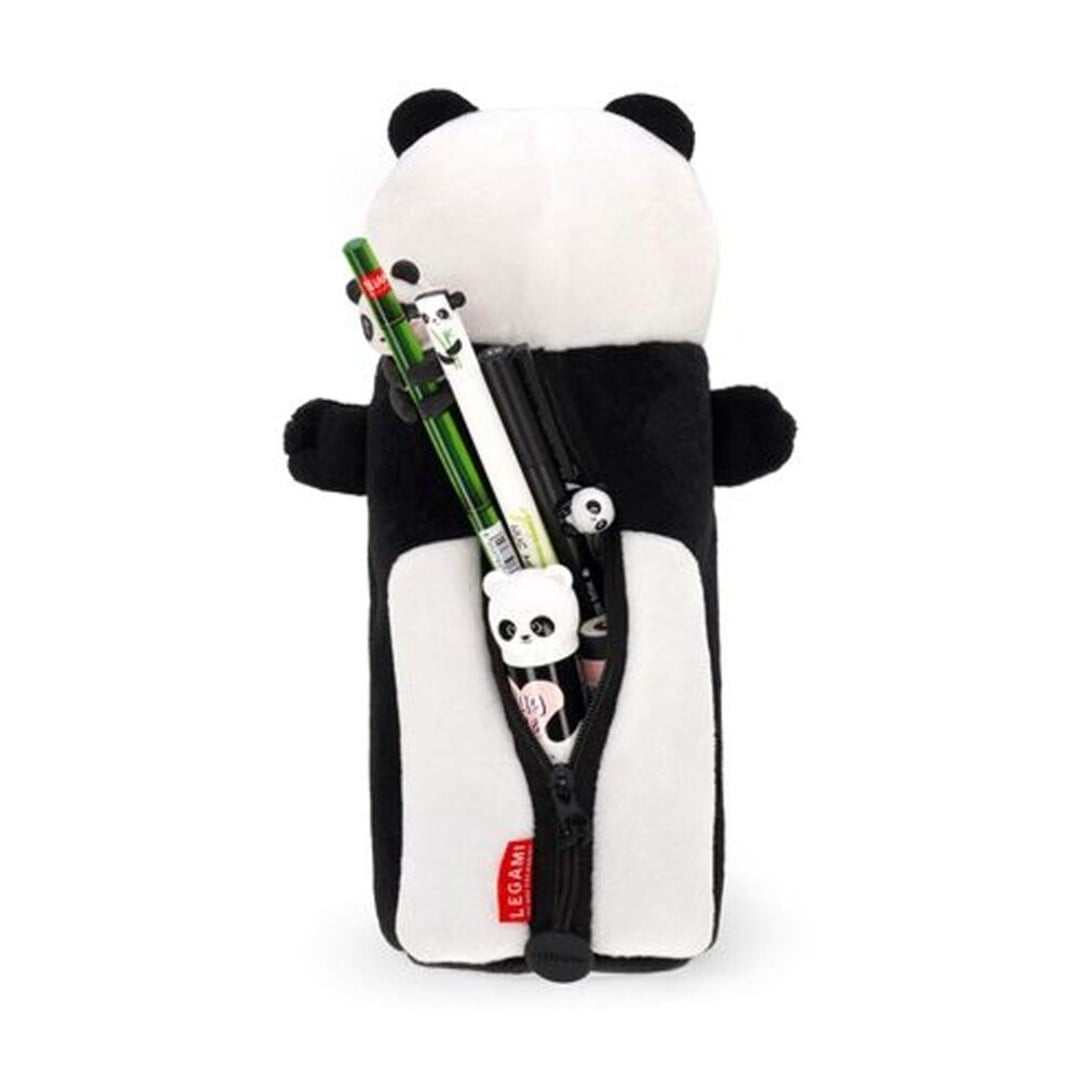 2PK Legami Plush Pencil Case Panda Theme Super Soft w/Zip Kids Stationery 3y+ 1